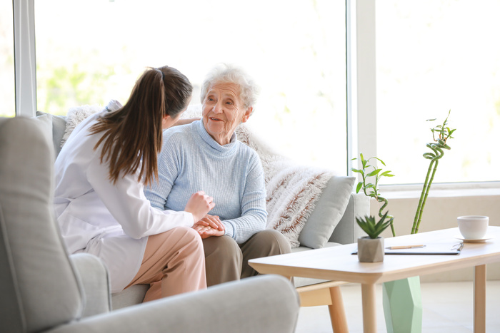 Home health care nurse senior women